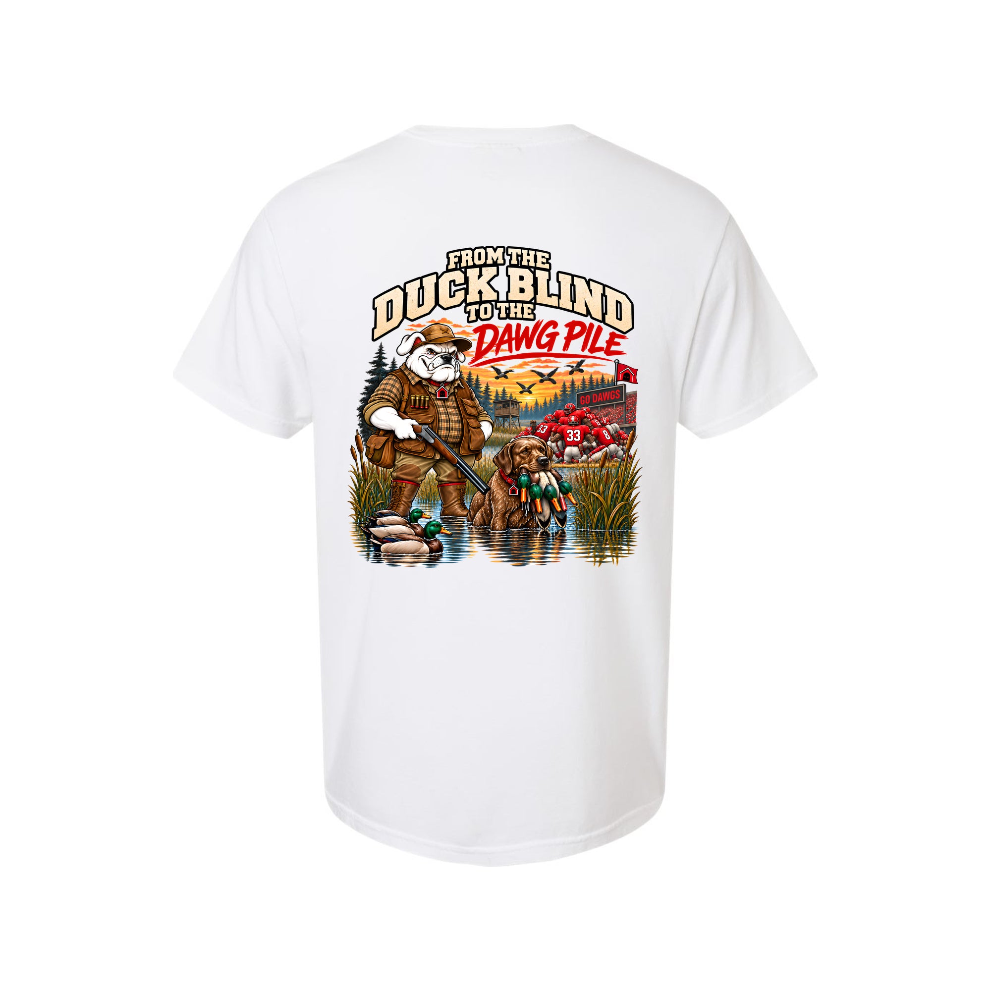 Byrd — Duck Blind to Dawg Pile Tee — back view