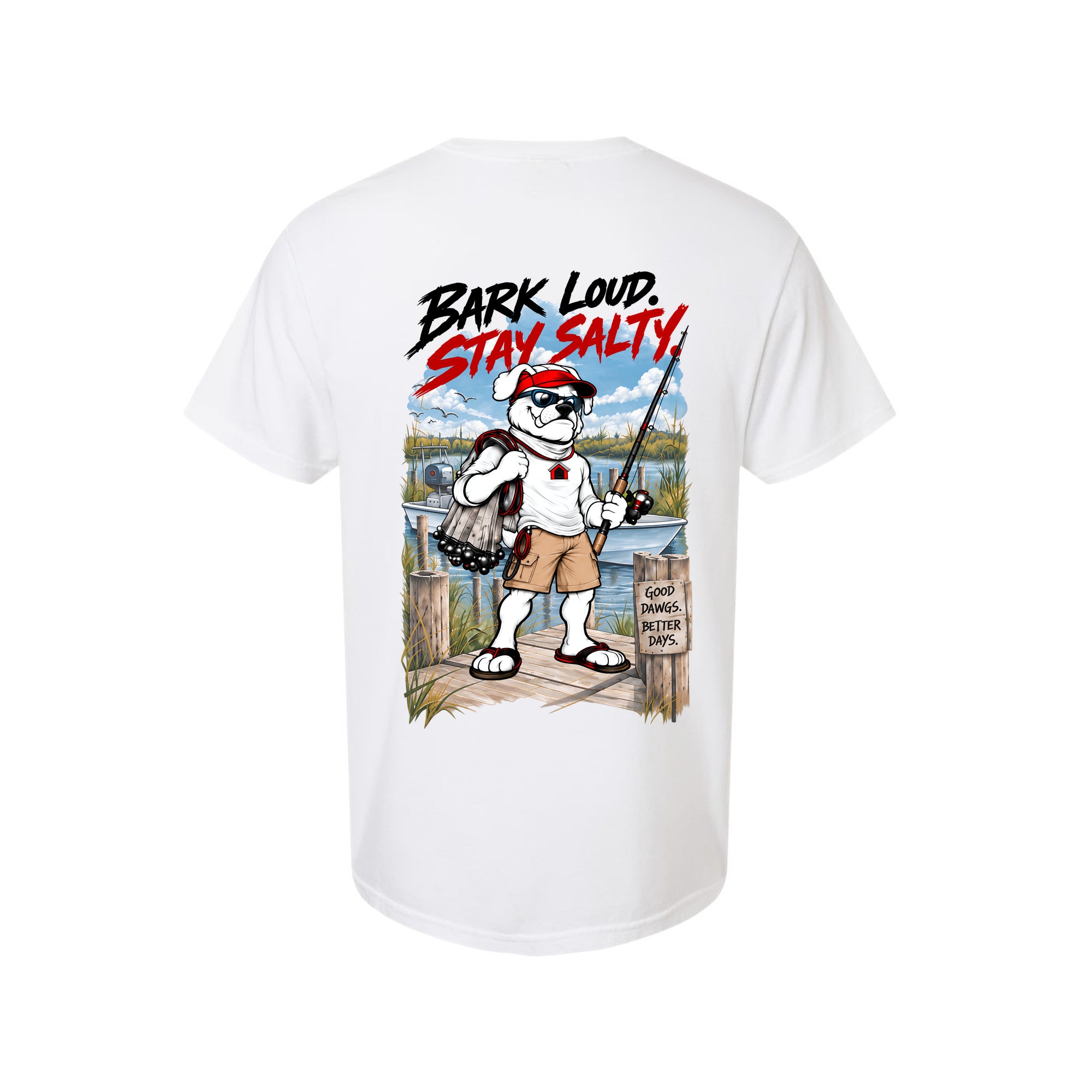 Salty — Bark Loud, Stay Salty Tee — back view