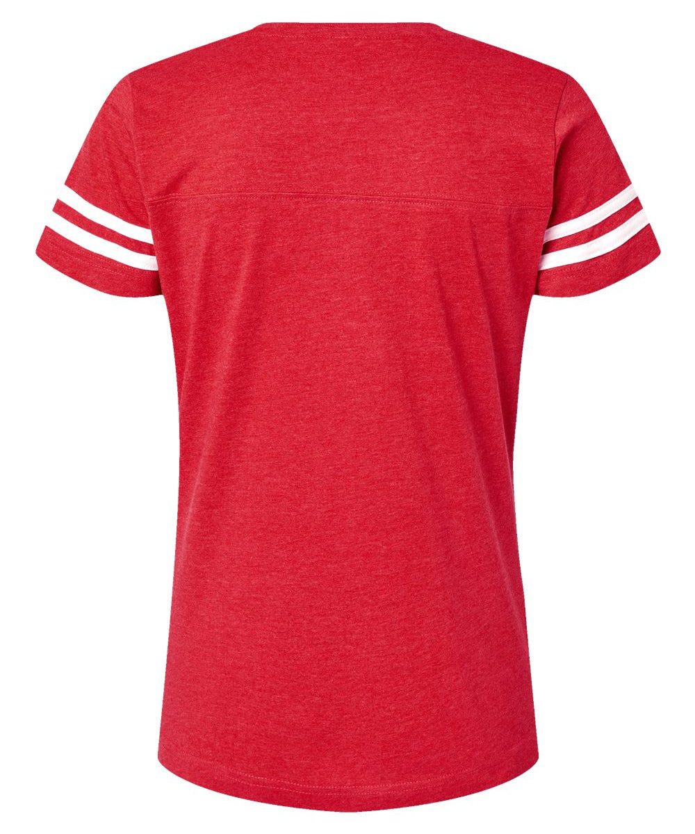 Look Cute, Bark Loud Women’s Football V-Neck — back view