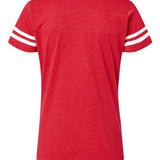 Look Cute, Bark Loud Women’s Football V-Neck — back view