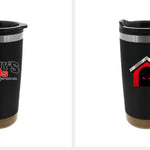 Two views of the same Kirby’s K9s 20 oz tumbler showing both printed sides