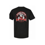 The Professor — Educated, Not Domesticated Tee — black — back view