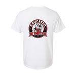 The Professor — Educated, Not Domesticated Tee — white — back view