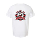 The Professor — Educated, Not Domesticated Tee — white — back view